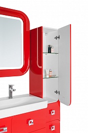 Водолей Мебель для ванной "Астрид 120" красная, 5 ящиков – фотография-5